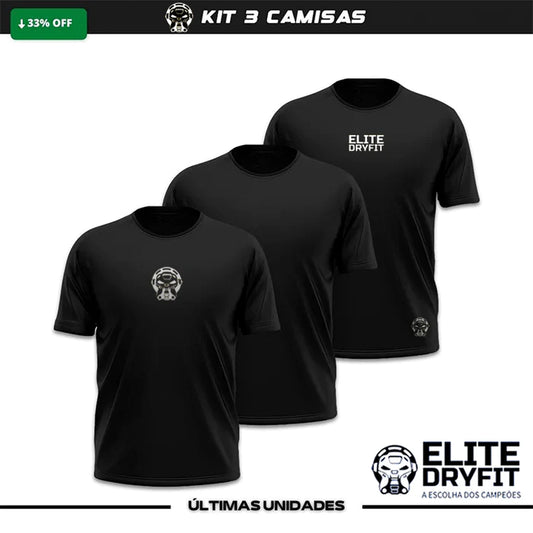 - KIT 3 Camisetas Elite Dry Fit